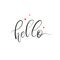 Word Hello for print, banner, poster or sticker. Beautiful handwritten lettering concept. - Vector illustration