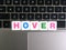 Word Hover on keyboard background
