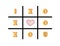 The word I LOVE U in Tic Tac Toe Game made with alphabet shaped cookies and a heart shaped marshmallow candy on white background