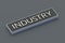 Word industry on button. Smart factory. Innovation modern technology