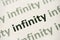 Word infinity printed on paper macro