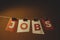 The word Jobs written on colorful note papers on board background. Employment concept. Job search