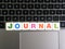 Word Journal on keyboard background