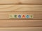 Word Legacy on wood