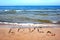 Word LOVE on beach sand