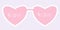 Word Love and hash sing on pink heart sunglasses