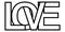 Word love, letter outlines intersection lettering, vector sign of love lettering symbol relationship feeling, deep