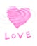 Word \'\'love\'\' with stylized love symbol