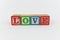 The Word Love in Wooden Childrens Blocks