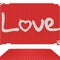 Word love write by tiles on white background