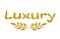 Word Luxury of golden glitter on white background