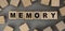 The word MEMORY made from wooden cubes. Conceptual photo