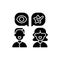 Word of mouth marketing black glyph icon