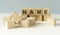 word name on wooden cubes