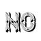 Word NO handdrawn black and white lettering, Refusal, denial, negative concept. Vector