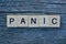 Word panic made from wooden letters