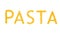 Word PASTA written with little pasta