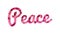The Word Peace In Pink Abstract Illustration