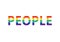Word people in rainbow colors, lgbt simbol, horizontal vector illustration isolated on a white background