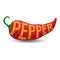 word pepper on chilly. Vector illustration decorative design
