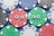 Word`poker` with poker chips