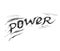 Word power inscription, hand drawn ink doodle, sketch, vector illustration
