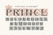 The word PRINCE, set of vintage alphabet letters