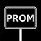 Word PROM icon isolated on black background