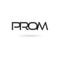 Word prom icon text on white background