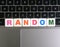 Word Random on keyboard background