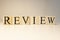 The word review from wooden cubes. Studio