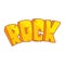 Word Rock written in cartoon style, colorful illustration