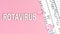 Word Rotavirus on pink background, medical concept, top view