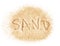 Word Sand written on sand. Vector image