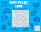 Word search puzzle game with car spare parts