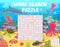 Word search puzzle game Cartoon underwater animals