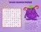 Word search puzzle for kids with mythical animals.