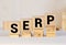 word SERP on wooden blocks