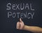 Word Sexual Potency and thumb up hand below