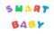 Word of smart baby shaped by alphabet puzzles