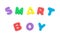 Word of smart boy shaped by alphabet puzzles