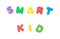 Word of smart kid shaped by alphabet puzzles
