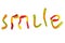 The word smile of marmalade worms, isolate on white background