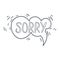 Word Sorry, Hand Drawn Comic Speech Bubble Template, Isolated Black And White Hand Drawn Clipart Object