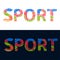 Word sport is from stylized letters
