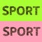 Word sport is from stylized letters