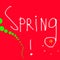 Word spring on red background picture