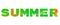 The word `Summer`. Green inscription on white background.