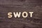 Word Swot made with wooden letters