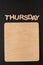 Word Thursday with blank wooden board